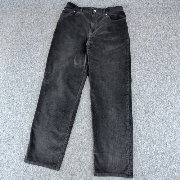 Lauren Ralph Lauren Vintage 90s Corduroy Pants 14 Black Straight Leg Academia — photo 2